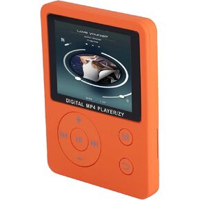 Easy to Operate MP4 Music Player, Lightweight MP4, Plug and Play Slim MP4 Music Player for Music, Radio, Recording, Video, EBooks, Builtin Stopwatch (Orange)