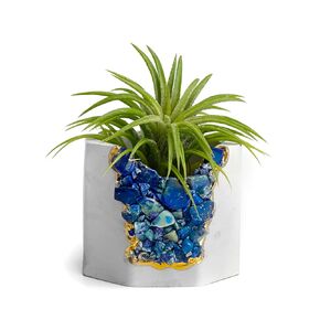 Lapis Lazuli Geode Planter, Blue Crystals Pot, Candle Holder, Healing Crystals