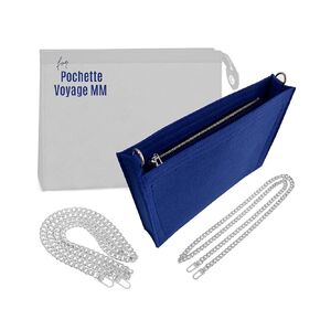 Pochette Voyage MM Conversion Kit with Chain Pouch Pochette Voyage MM Insert with Grommets O Rings Premium Felt Chain (Black, No Chain Needed)