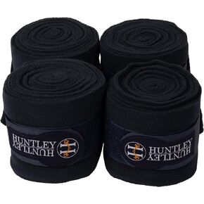 Huntley Equestrian Polo Wraps for Horses: Protective Leg Support Bandage for Training, Exercising, Turnout- 4 Wraps (Brown)