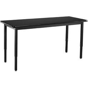National Public Seating NPS SLT 7 Series 24x60 Metal Science Lab Table with HPL Top in Black