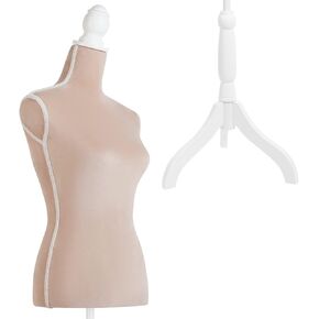 Female Mannequin Adjustable Dress Form-52"-67"Adjustable Height Mannequin Body，Large Torso Tripod Stand Display，for Sewing Dressmaker Clothing Dress Jewelry Display(Khaki)
