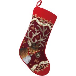 Peking Handicraft 31SJM4511MC Christmas Deer Needlepoint Stocking, 11x18