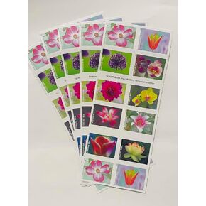100pcs Postage Stamps Flowers Forever Design for Mailing (Mountain Flowers)
