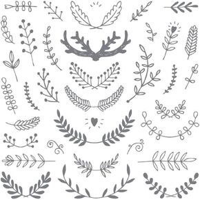 Clear Stamps | Antler & Branches | Clear Stamps for Scrapbooking and Cardmaking, Stamps for Crafts, Baking, and More | 12x12 | A Makers’ Studio