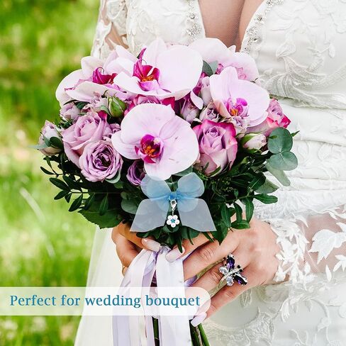 Something Blue Gift for Bride Bridal Shower Wedding Gifts for Bride to Be with Bouquet Angel Charm and Wedding Card as Bridal Jewelry Set Bridesmaid gifts Bride Accessories from Mom Friends in Kuwait