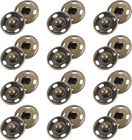 uxcell 50 Sets Sewing Snap Buttons, 10mm Press Buttons Metal Snap Fasteners for Clothes DIY Crafts, Bronze in Saudi Arabia