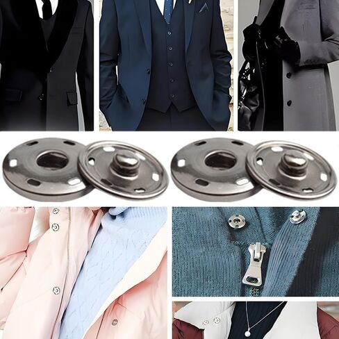 Sew on Snap Buttons Big Metal Snap Fastener Large Sewing Snaps Durable Sewing Press Studs Buttons Snaps for Fabric Clothing 0.75 inch(19 mm) 50 Sets Press Button for Sewing Gun Black Ckyleole in Saudi Arabia