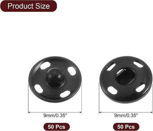 uxcell 50 Sets Sewing Snap Buttons, 10mm Press Buttons Metal Snap Fasteners for Clothes DIY Crafts, Bronze in Saudi Arabia