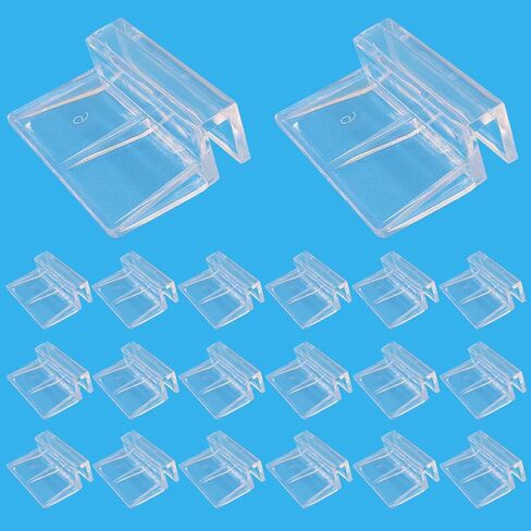 Hordion 20pcs Clip Aquarium Lid Clip ، 5mm صافٍ من أكريليك أسماك خزان غطاء غطاء زجاجي مائي لمخانش أسماك الحوض المائي. in Kuwait