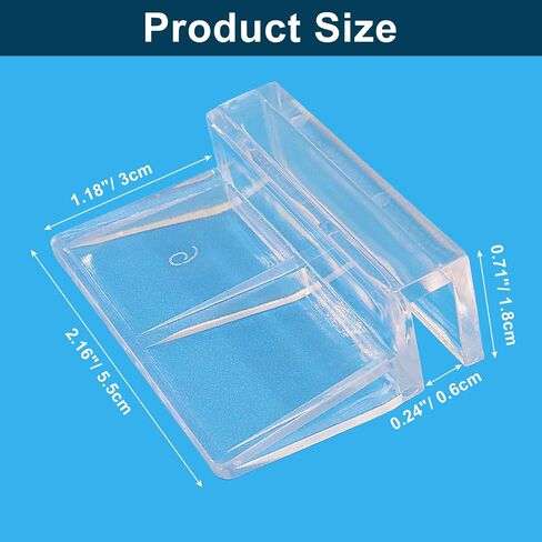 Hordion 20pcs Clip Aquarium Lid Clip ، 5mm صافٍ من أكريليك أسماك خزان غطاء غطاء زجاجي مائي لمخانش أسماك الحوض المائي. in Kuwait