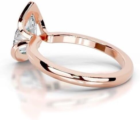 1-5 CT Pear Moissanite Engagement Ring Colorless VVS1 10K 14K 18K Solid Gold, 925 Sterling Silver Half Bezel Set Engagement Ring Christmas Gift For Women (White, Main Stone :- Pear | 3 Carat) in Saudi Arabia