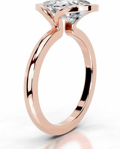 1-5 CT Pear Moissanite Engagement Ring Colorless VVS1 10K 14K 18K Solid Gold, 925 Sterling Silver Half Bezel Set Engagement Ring Christmas Gift For Women (White, Main Stone :- Pear | 3 Carat) in Saudi Arabia