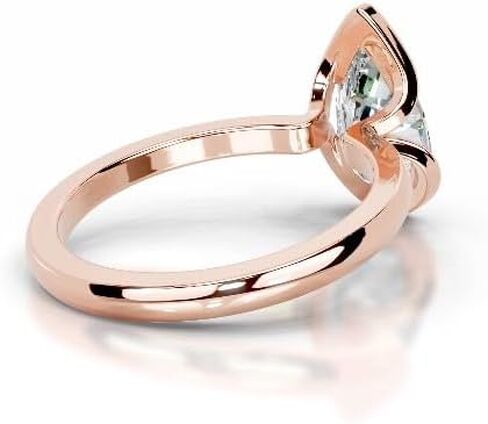 1-5 CT Pear Moissanite Engagement Ring Colorless VVS1 10K 14K 18K Solid Gold, 925 Sterling Silver Half Bezel Set Engagement Ring Christmas Gift For Women (White, Main Stone :- Pear | 3 Carat) in Saudi Arabia