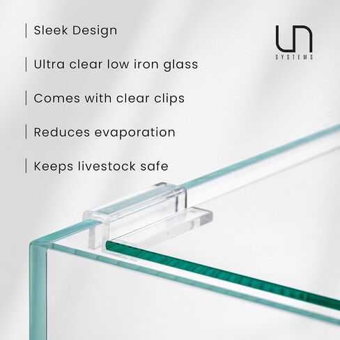 Ultum Nature Systems Tank Lid for Rimless Aquariums - Ultra Clear Glass Cover With Clips - 30A Dual AIO in Saudi Arabia