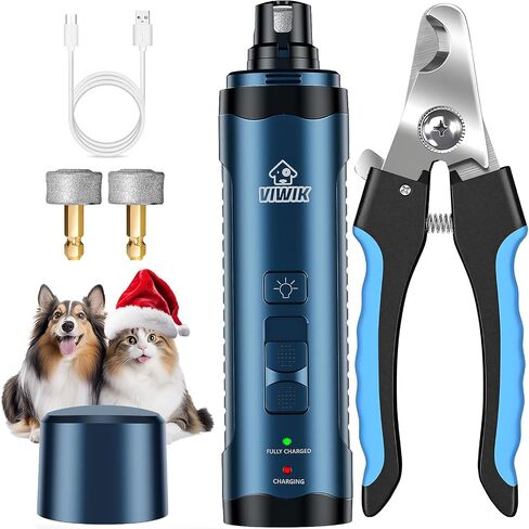 2 in 1 Dog Nail Trimmers with LED Light for Bloodline, Dog Comb, Dog Nail Clippers with Quick Sensor & Safety Guard to Avoid Overcutting, Cat Puppy Claw Clipper for Grooming with Nail File Blue in Saudi Arabia