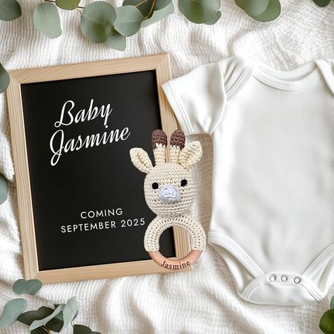 Crochet Animal Baby Baby حشرجة الموت - حلقة خشبية | خيارات الفيل والفلفو والزرافات الشخصية in Saudi Arabia