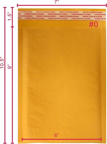 Yens Kraft Bubble Mailers 6x10 inch 250 pack Seal Adhesive Shipping Bags, Cushioning Padded Envelopes for Shipping, Mailing, Packaging Usable Space 6x9 in Saudi Arabia