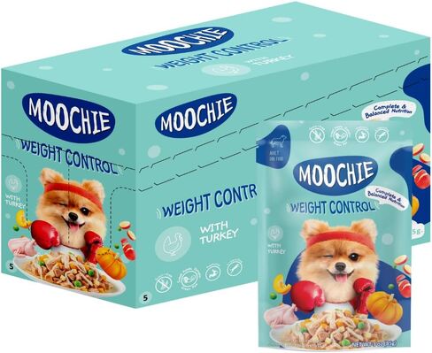 MOOCHIE Fit and Firm Wet Dog Food - Grain Free Wet Dog Food - Made with Real Beef and Vegetables - No Added Preservatives or Artifical Flavors - Suitable for Small Adult Breeds - 12 x 85g Pouch in Saudi Arabia