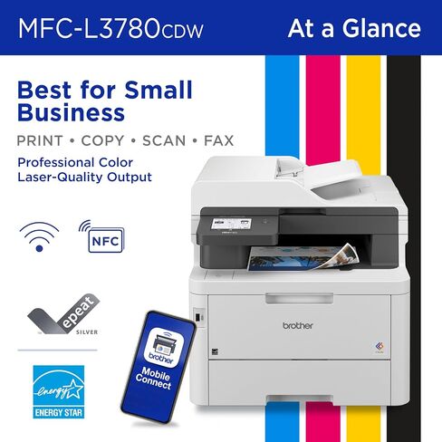 Brother MFCL3780CDW Wireless Digital Color All-in-One Laser Printer, Single Pass Duplex Copy & Scan | Includes 2 Month Refresh Subscription Trial ¹ Amazon Dash Replenishment Ready (Renewed Premium) in Saudi Arabia