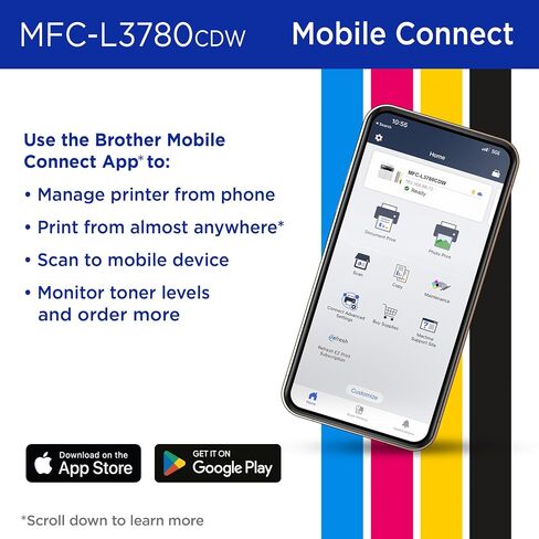 Brother MFCL3780CDW Wireless Digital Color All-in-One Laser Printer, Single Pass Duplex Copy & Scan | Includes 2 Month Refresh Subscription Trial ¹ Amazon Dash Replenishment Ready (Renewed Premium) in Saudi Arabia