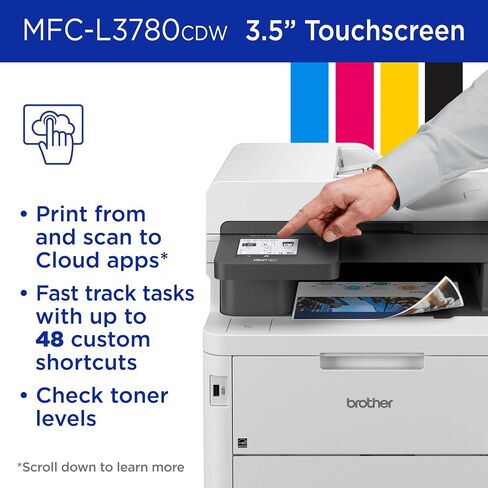 Brother MFCL3780CDW Wireless Digital Color All-in-One Laser Printer, Single Pass Duplex Copy & Scan | Includes 2 Month Refresh Subscription Trial ¹ Amazon Dash Replenishment Ready (Renewed Premium) in Saudi Arabia