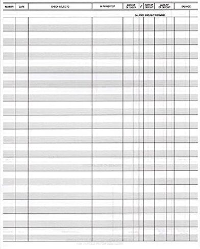 Pack of 5 Premium Check Registers for Deskbook Checks, Secretary Desk Register, Size: 6 3/8 x 8 1/4 in Saudi Arabia