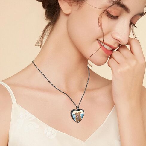 Heart Urn Necklace for Pet Ashes Cremation Jewelry for Ashes Ash Necklace for Dog Cat Ash Cremation Memorial Gift-Silver in Saudi Arabia