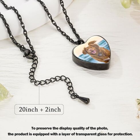 Heart Urn Necklace for Pet Ashes Cremation Jewelry for Ashes Ash Necklace for Dog Cat Ash Cremation Memorial Gift-Silver in Saudi Arabia