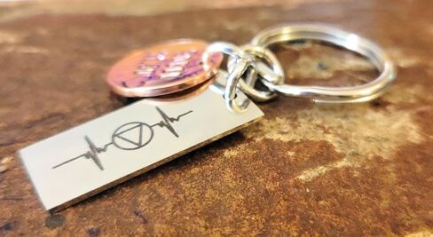 Personalized SOBER Sobriety, AA, NA, Sober Anniversary Key Chain, Sober Gift, Clean and Sober Life, Recovery Coin, Lucky Penny in Saudi Arabia