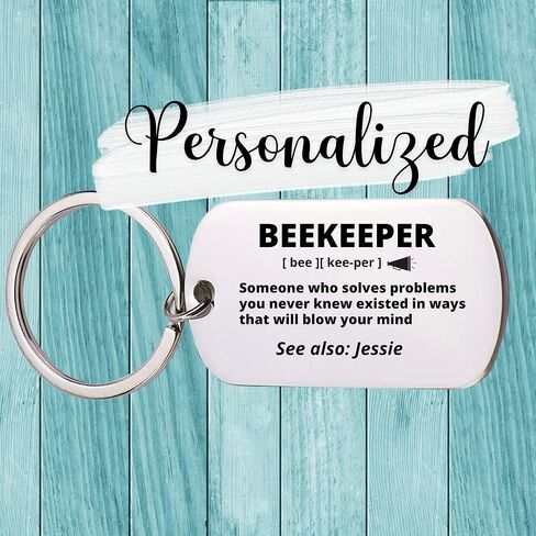 Beekeeper Gift, Personalized Beekeeper Keychain, Beekeeper Jewelry Gift, Coworker Keychain Appreciation Gift for Men and Women (Personalized) in Saudi Arabia