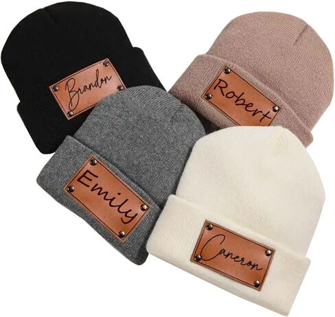 Custom Baby Beanie Knit Toddler Hat With Name Personazlied Toddler Winter Warm Hat For Chritmas Gift (Beanies) in Saudi Arabia