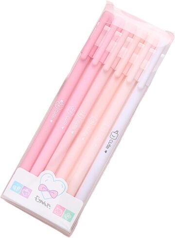 Creative Morandi Color Neutral Pen, Box Set of 6 Water Pens, 0.5mm Black Ink Pen, Retro Stationery Office Supplies Signature Pen (Pink Series) in Saudi Arabia