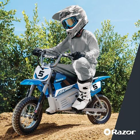 دراجة Razor MX350 Dirt Rocket الكهربائية للطرق الوعرة للأعمار من 13 عامًا فما فوق، مدة ركوب متواصلة تصل إلى 30 دقيقة، إطارات مملوءة بالهواء مقاس 12 بوصة، فرامل خلفية تعمل يدويًا، صمام خانق ملتوي، محرك يعمل بالسلسلة in Saudi Arabia