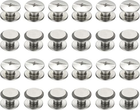 PATIKIL 24 Sets Chicago Screws, 4x4mm(DxH) Chicago Screws Phillips Binding Post Screw Bolts Leather Rivets 304 Stainless Steel Fasteners for Leather Belt Scrapbook Photo Albums, Silver in Saudi Arabia