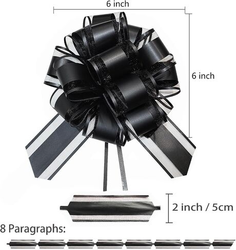 Bows for Gift Wrapping, 6 Inch Gift Bows with Mixed Colors Gift Wrap Bows for Baskets, Wedding, Decoration, Valentines Day, Birthday, Anniversary, 6PCS in Kuwait