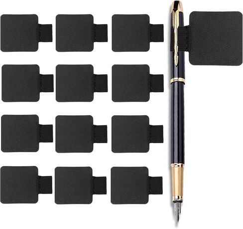 Pen Holder for Notebook, 6Pcs Pen Loop Holder Set for Notebooks Calendars, Self Adhesive Leather Black Pencil Holders with Elastic Loop for Kids Teachers Travelers Journal Planners Office with 6 Black in Saudi Arabia