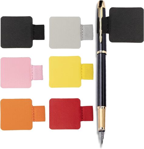 Pen Holder for Notebook, 6Pcs Pen Loop Holder Set for Notebooks Calendars, Self Adhesive Leather Black Pencil Holders with Elastic Loop for Kids Teachers Travelers Journal Planners Office with 6 Black in Saudi Arabia