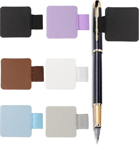 Pen Holder for Notebook, 6Pcs Pen Loop Holder Set for Notebooks Calendars, Self Adhesive Leather Black Pencil Holders with Elastic Loop for Kids Teachers Travelers Journal Planners Office with 6 Black in Saudi Arabia