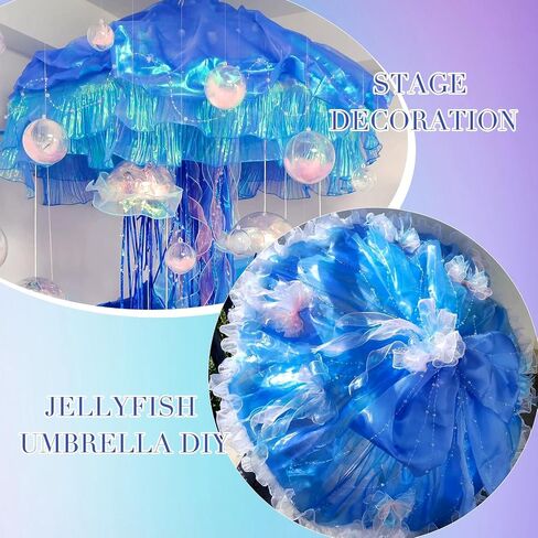 Newwiee 15 Yards Ruffle Pleated Chiffon Trim Organza Ruffled Fabric Chiffon Ribbon Pleated Lace Fabric Trim for Jellyfish Lanter Skirt Sewing Bag Costume Decoration Trimming Craft Gift(Iridescent) in Kuwait