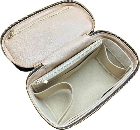 Nice bb Organizer Insert Nice Mini Vanity Organizer Nice Makeup Bag Case Liner Protector Premium Felt Customizable Handmade (Nice Mini, Beige) in Saudi Arabia