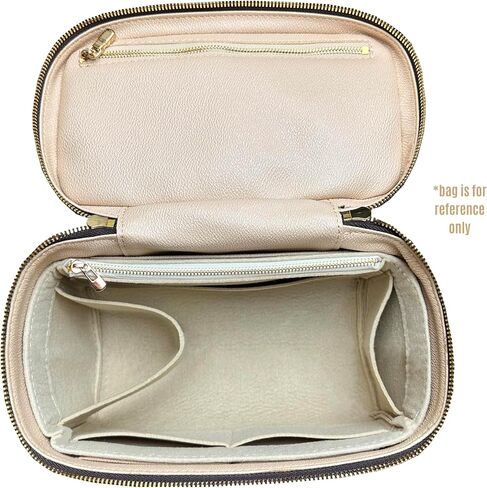 Nice bb Organizer Insert Nice Mini Vanity Organizer Nice Makeup Bag Case Liner Protector Premium Felt Customizable Handmade (Nice Mini, Beige) in Saudi Arabia
