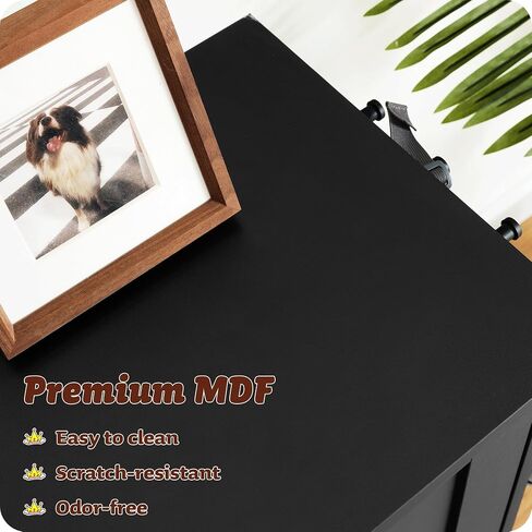 Dog Feeding Station with Storage Cabinet and 2 Elevated Dog Bowls, Hidden Pet Feeder Station Wood, Dog & Cat Storage Organizer, White in Saudi Arabia