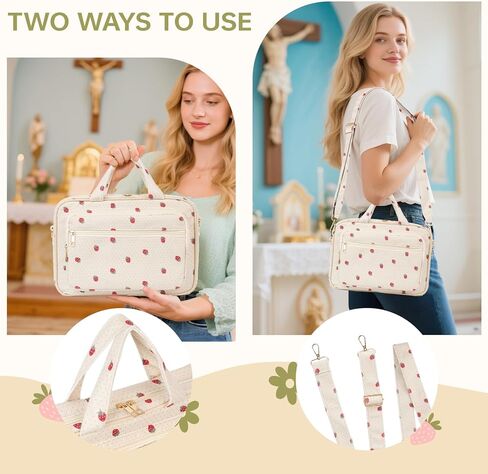 قضية تغطية الكتاب المقدس للنساء لدراسة الكتاب المقدس منظمات حقائب الكتاب المقدس الكبرى الحمل الحمل للكتاب المقدس للفتيات الهدايا المسيحية للنساء (قفزة حمراء ، كبيرة) in Kuwait