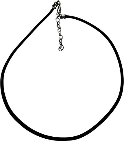 Leather Necklace Cord for Men Women Silver Alpaca Lobster Clasp Black Leather Adjustable Necklace in Saudi Arabia