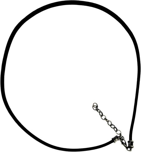 Leather Necklace Cord for Men Women Silver Alpaca Lobster Clasp Black Leather Adjustable Necklace in Saudi Arabia