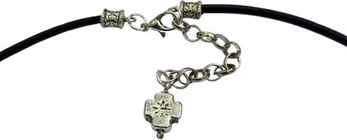 Leather Necklace Cord for Men Women Silver Alpaca Lobster Clasp Black Leather Adjustable Necklace in Saudi Arabia