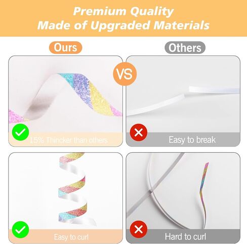500 Yard Curling Ribbon, Rainbow Glitter Curly Ribbons for Gift Wrapping, Balloon Ribbon, Balloon String, Thin Ribbon, Gift Ribbon for Valentine's Day Wedding Birthday Party Christmas Decorations in Saudi Arabia