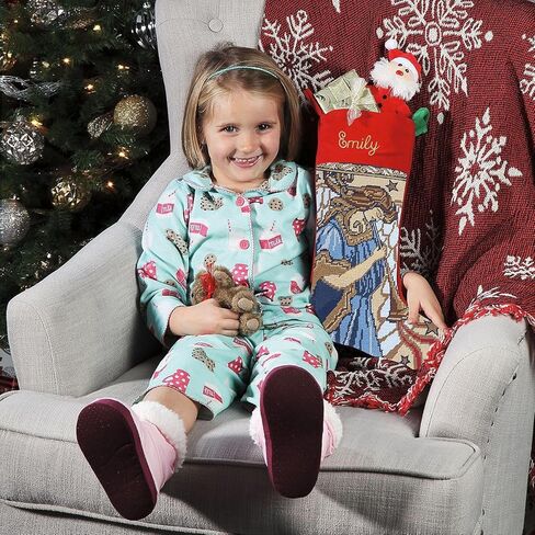 Lillian Vernon Personalized Needlepoint Reindeer Stocking - Heirloom Christmas Stocking, 100% Wool, 9.5" W x 17" L in Kuwait