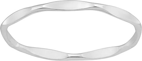 Mirror Hammered Stacking Ring | 1mm Skinny Textured Ring in Silver, Gold, or Rose Gold | Comfort Fit USA Sizes 4-12 (7.5, Sterling Silver) in Saudi Arabia